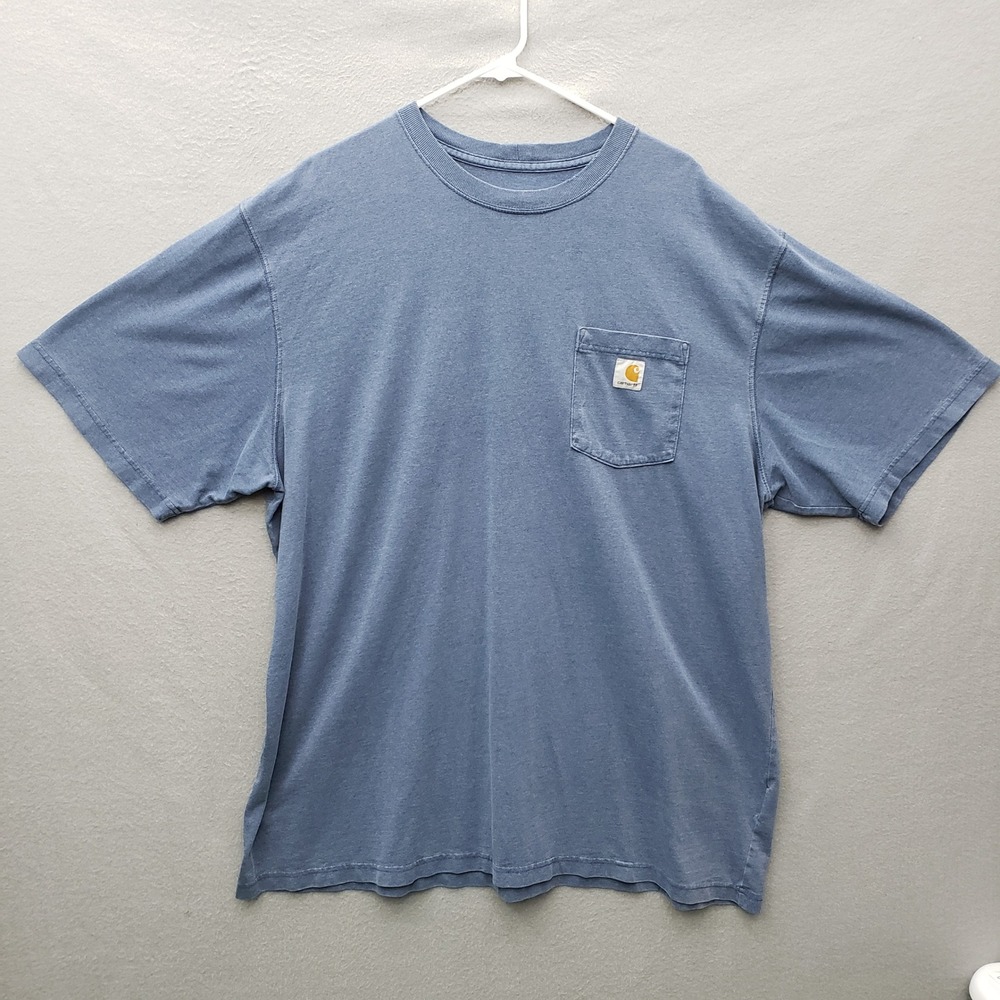 Carhartt Original Fit Pocket Tee Shirt Blue Workwear Casual Gorpcore Size 2XL